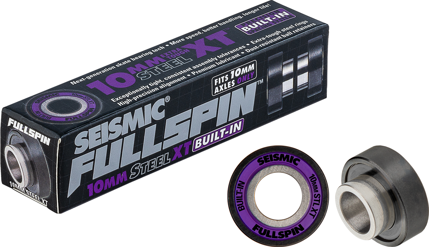 Seismic: Fullspin 10mm XT Steel Built-in Longboard Skateboard Bearings