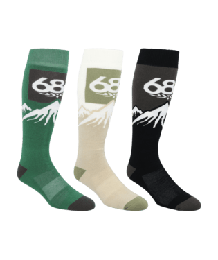 686: 24/25 Men’s Snow Caps Snowboard Sock 3 Pack - Motion Boardshop