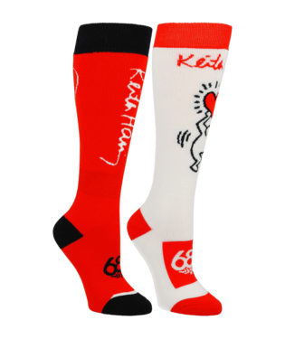 686: 24/25 Women’s Keith Haring Snowboard Sock 2 Pack - Motion Boardshop