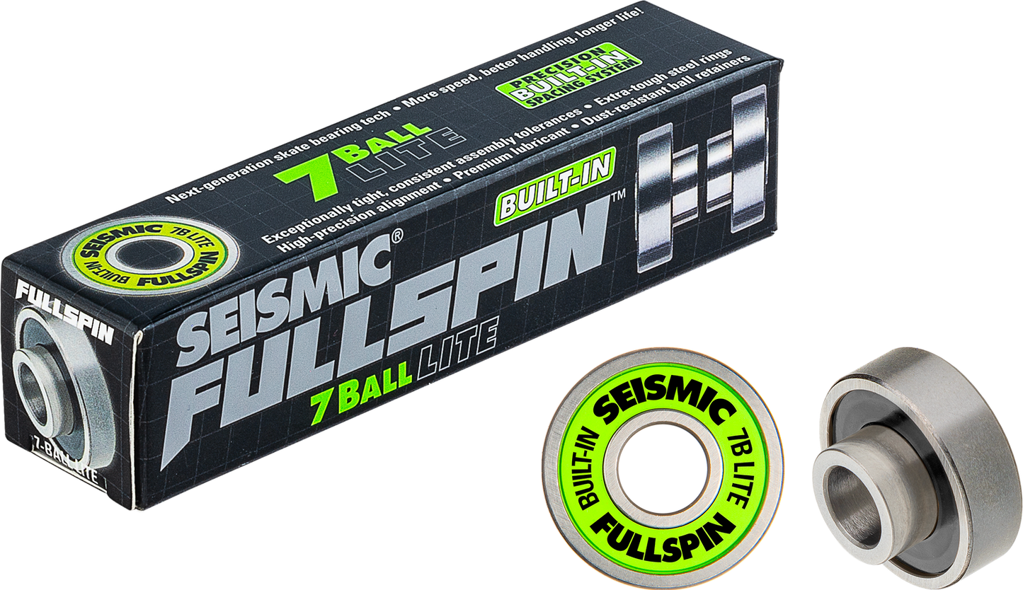 Seismic: Fullspin 7-Ball LITE Built-in Longboard Skateboard Bearings