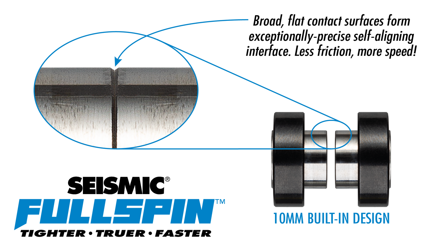 Seismic: Fullspin 10mm XT Steel Built-in Longboard Skateboard Bearings