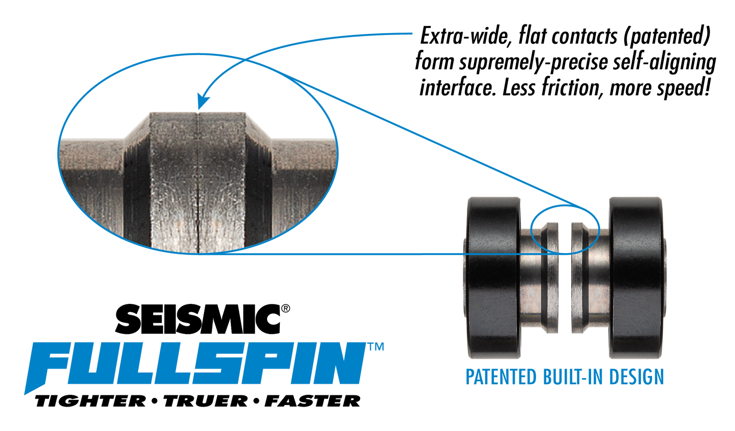 Seismic: Fullspin 7-Ball XT Steel Built-in Longboard Skateboard Bearings