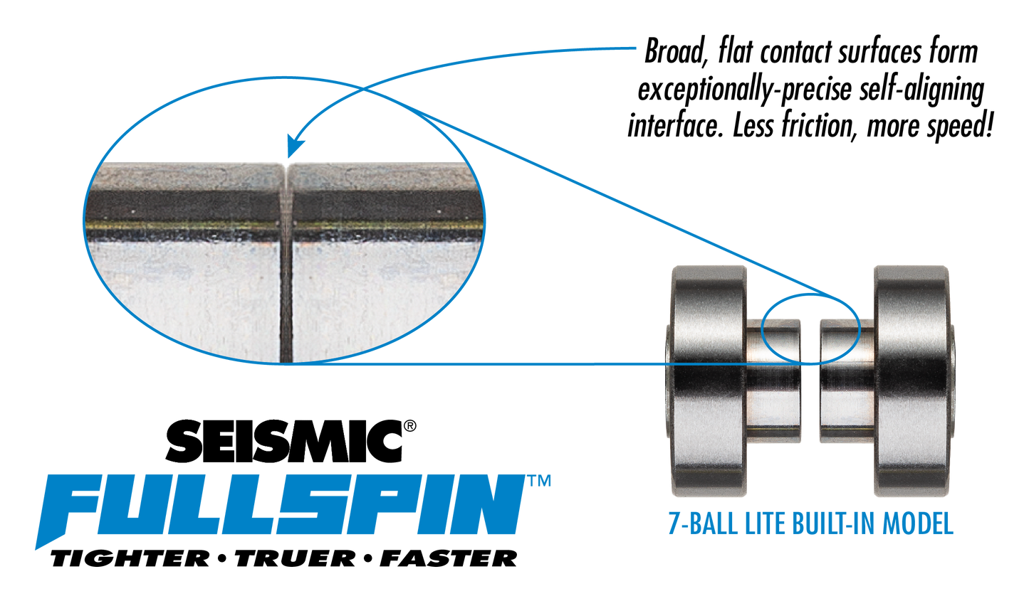 Seismic: Fullspin 7-Ball LITE Built-in Longboard Skateboard Bearings