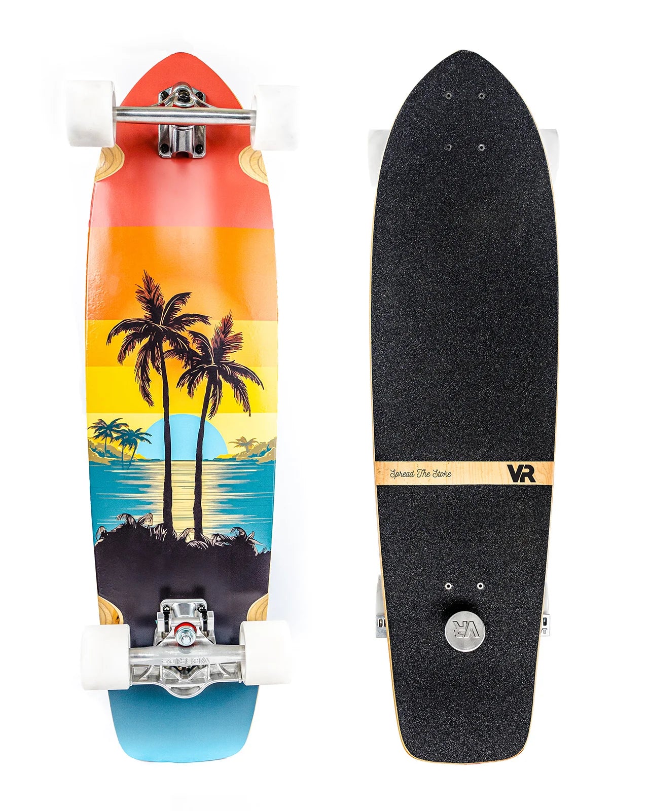 VibeRide: Coastal Classic Kicktail Brakeboard Longboard Complete