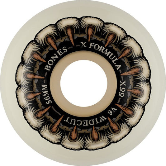 Bones: X - Formula Grippin Wolf 56 V6 Wide - Cut 99A Skateboard Wheels - Motion Boardshop