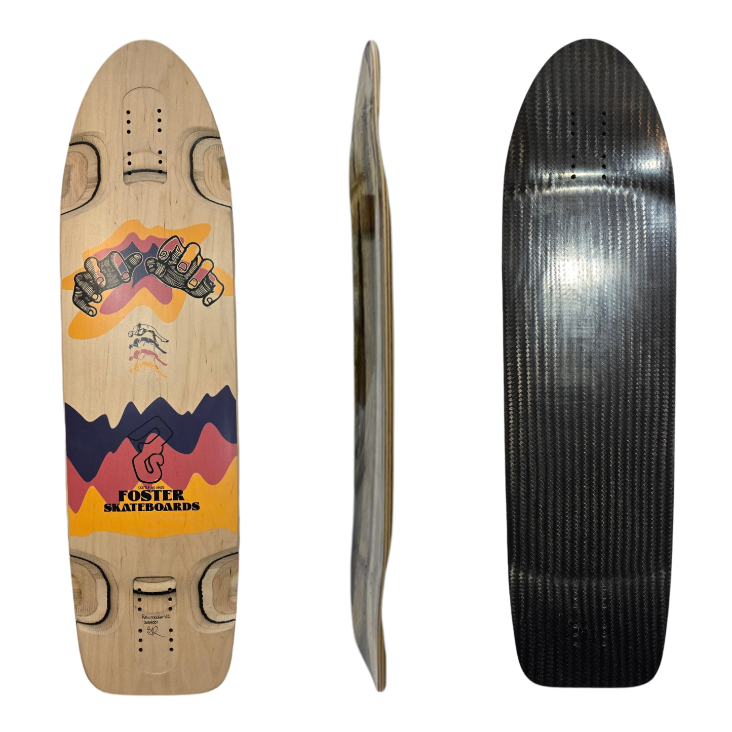 Foster: Resurrector V2 Carbon Longboard Skateboard Deck