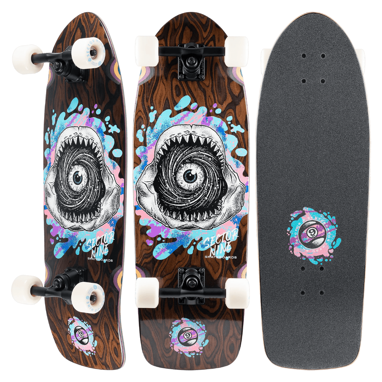 Sector 9: Fat Wave Fossil Longboard Skateboard Complete - Motion Boardshop