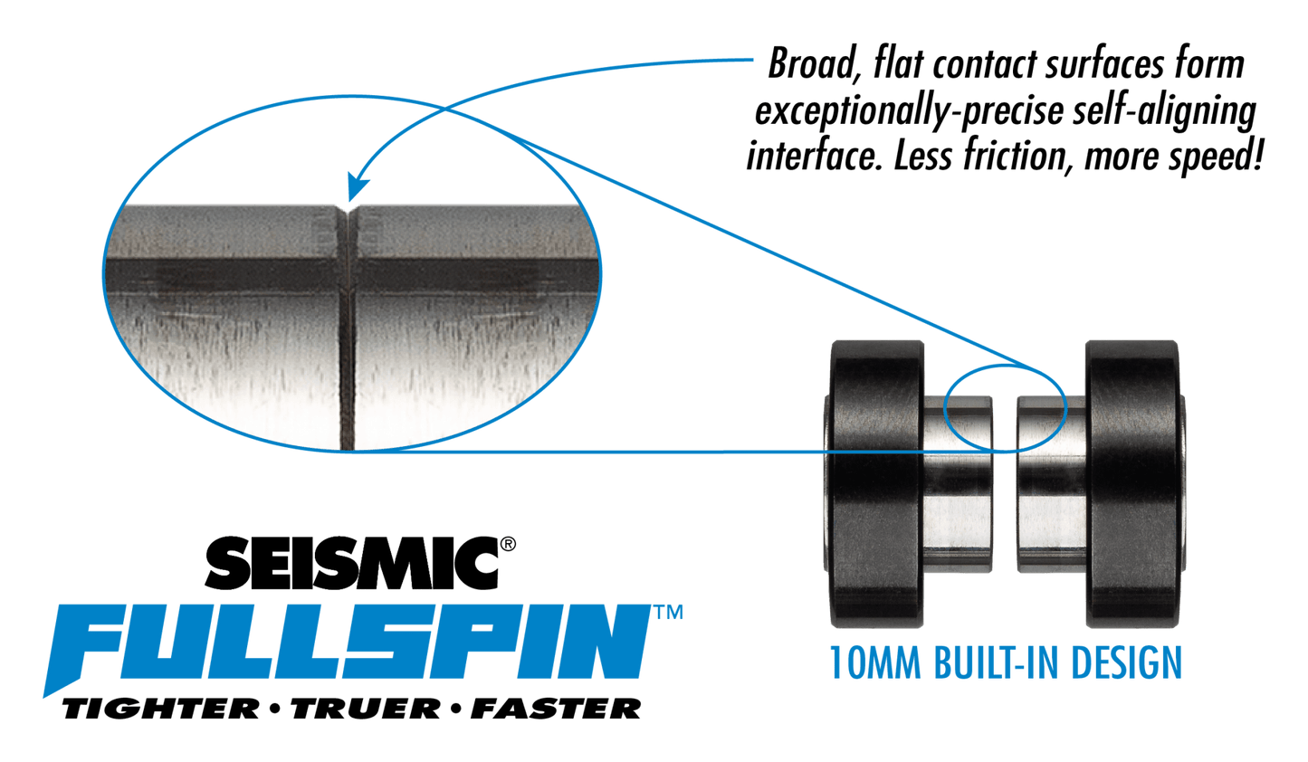 Seismic: Fullspin 10mm XT Ceramic Built - in Longboard Skateboard Bearings - Motion Boardshop