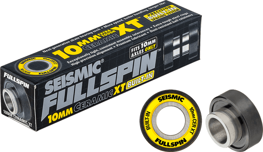 Seismic: Fullspin 10mm XT Ceramic Built - in Longboard Skateboard Bearings - Motion Boardshop