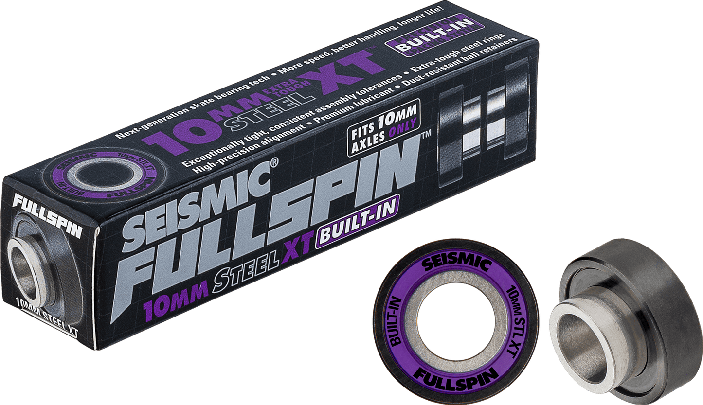 Seismic: Fullspin 10mm XT Steel Built - in Longboard Skateboard Bearings - Motion Boardshop