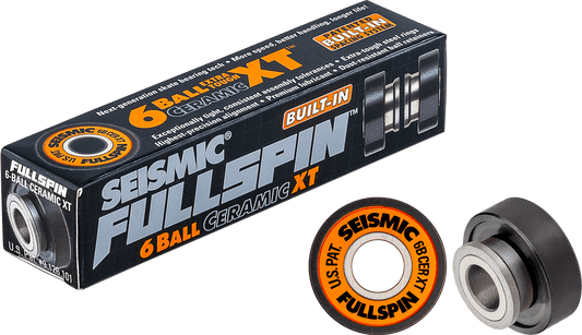 Seismic: Fullspin 6 - Ball XT Ceramic Built - in Longboard Skateboard Bearings - Motion Boardshop