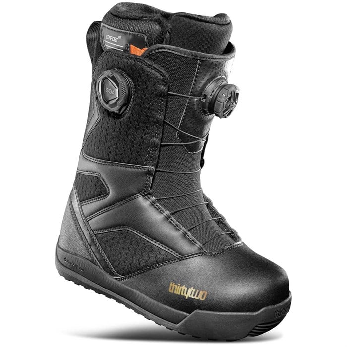 ThirtyTwo: 2025 STW Double Boa Women's Snowboard Boots (Black/Gold) - Motion Boardshop